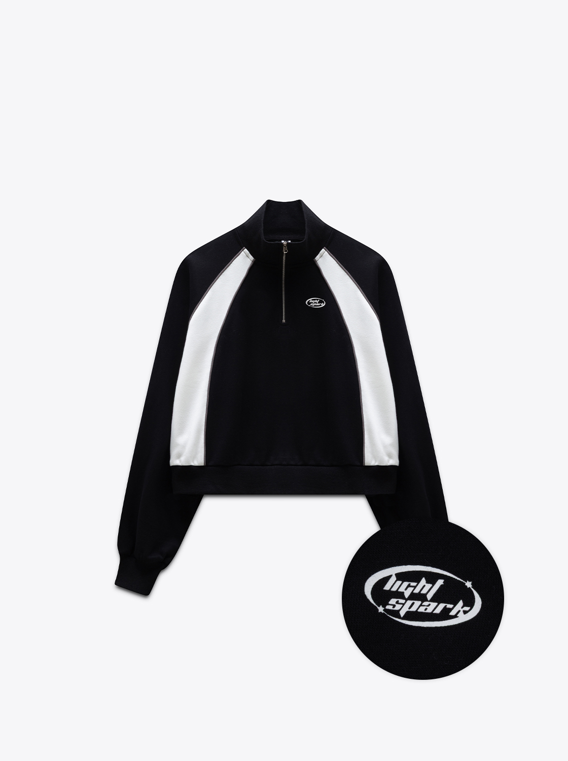 【第二件5折】半開襟立領拼接上衣