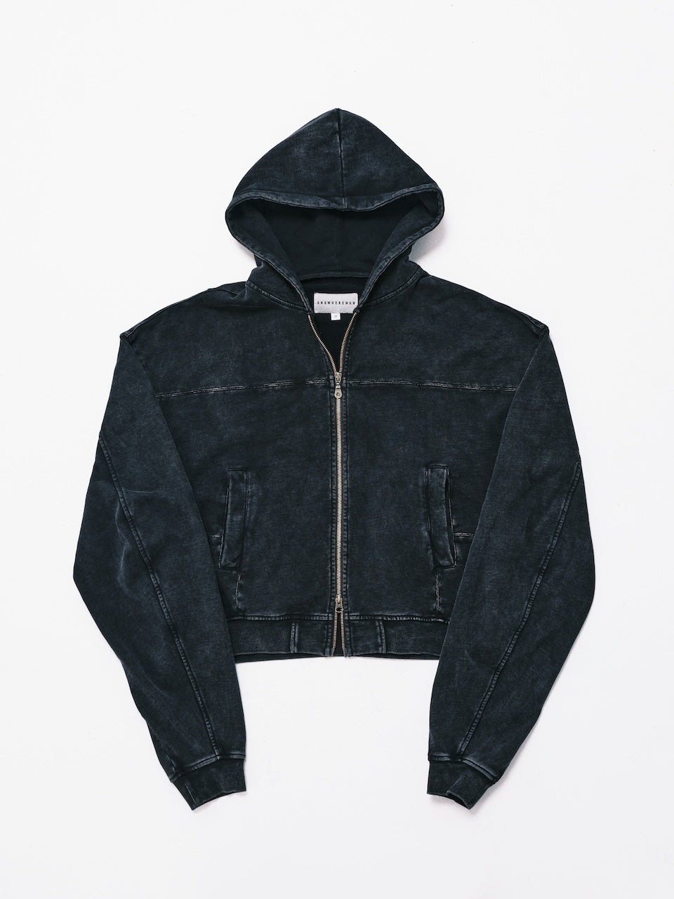 ANOWHEREMAN Washed Zipped Hoodie