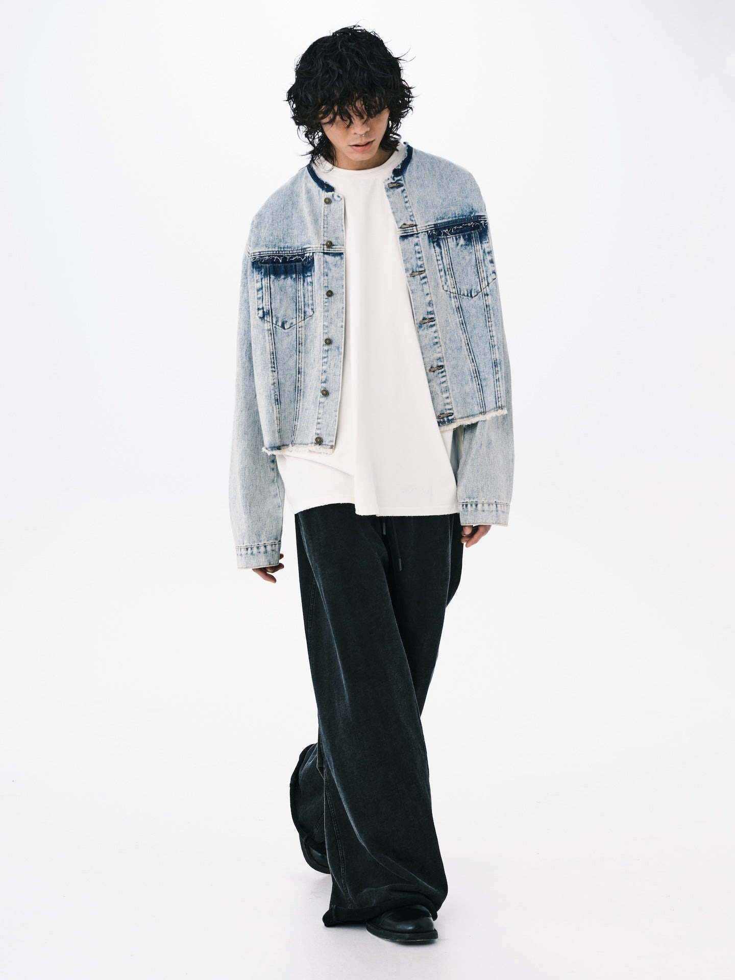 ANOWHEREMAN Washed Denim Jacket