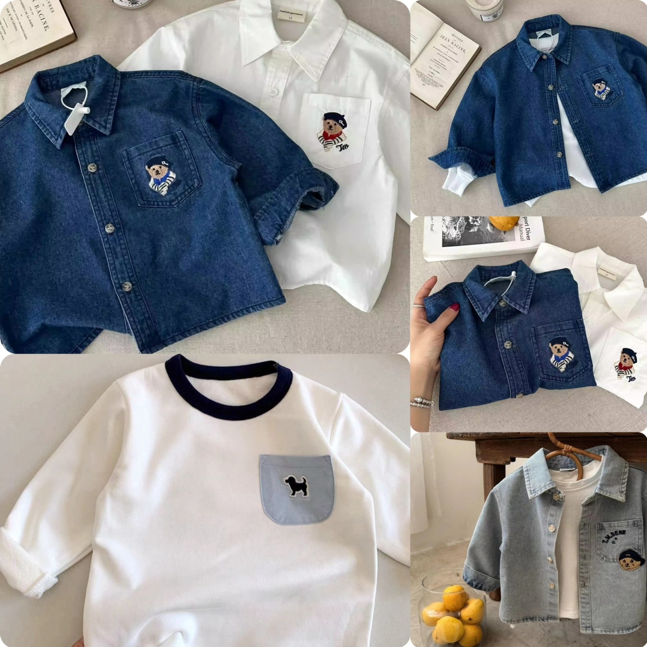 兒童胸口小刺繡牛仔外套-2502350