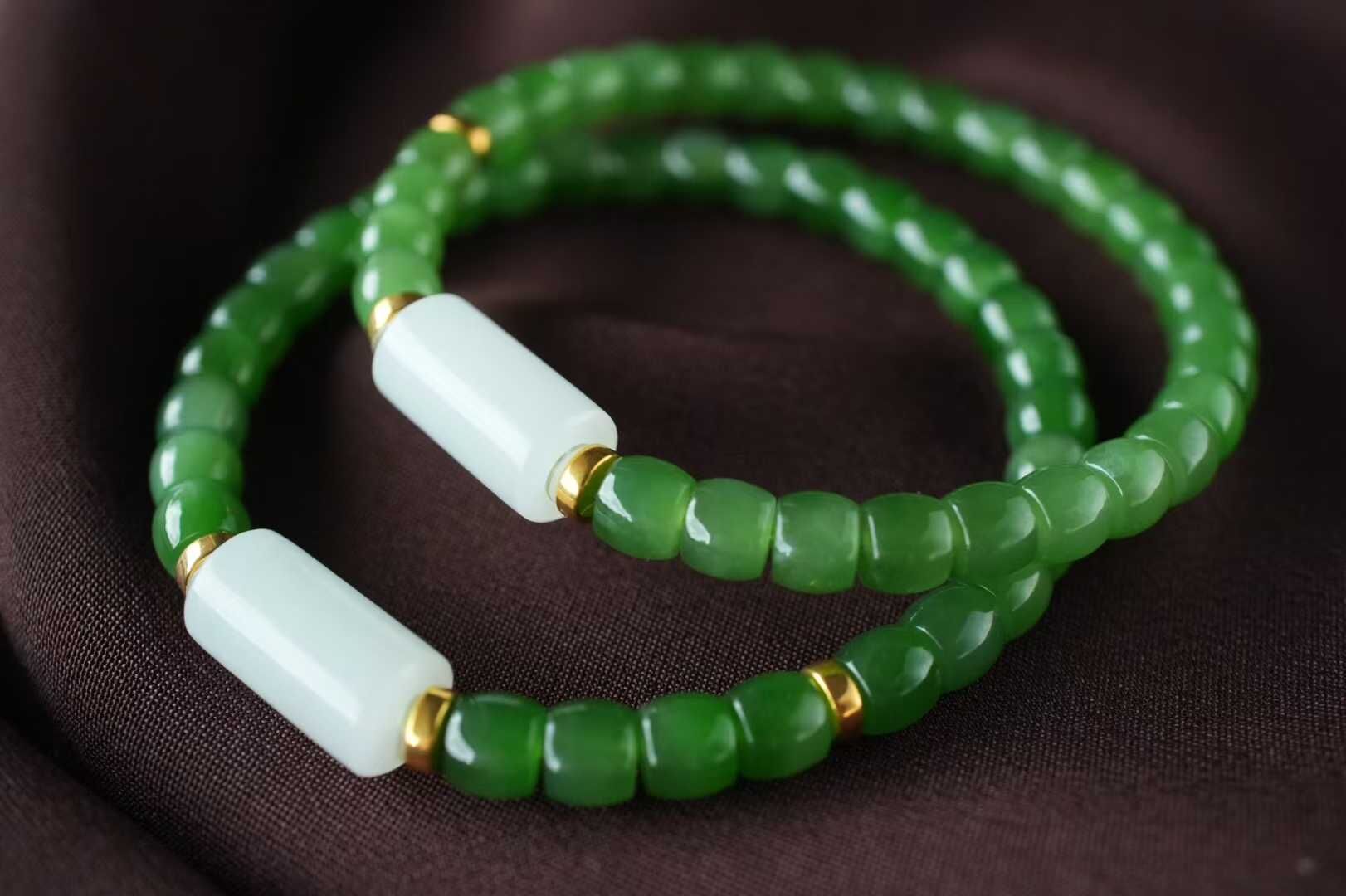 910437 和田玉高質碧玉手串 (5-6mm直徑)