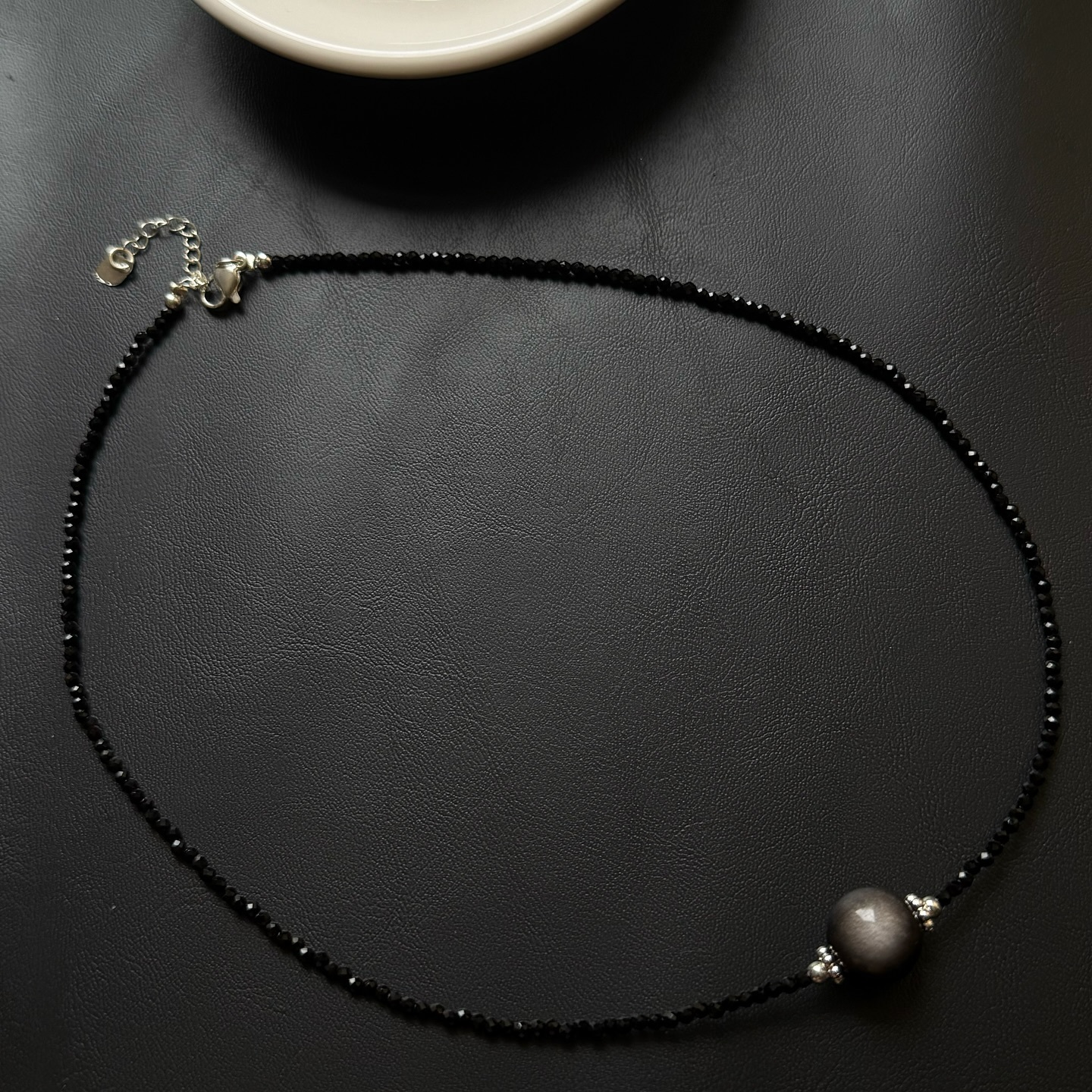 [原石] 銀曜石 水晶項鏈