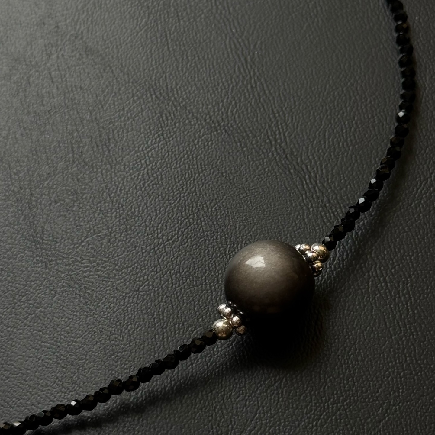 [原石] 銀曜石 水晶項鏈