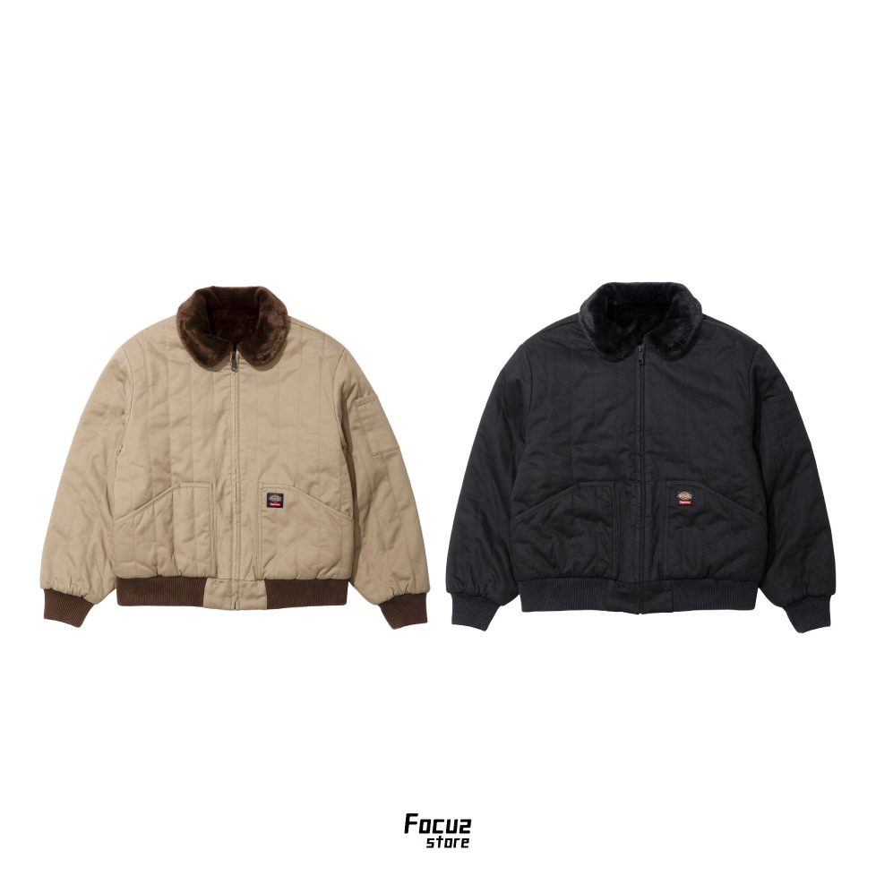 【Focus Store】現貨秒發 Supreme x Dickies FW25 Week 4 Reversible Quilted Faux Fur Work Jacket 工裝夾克 兩色