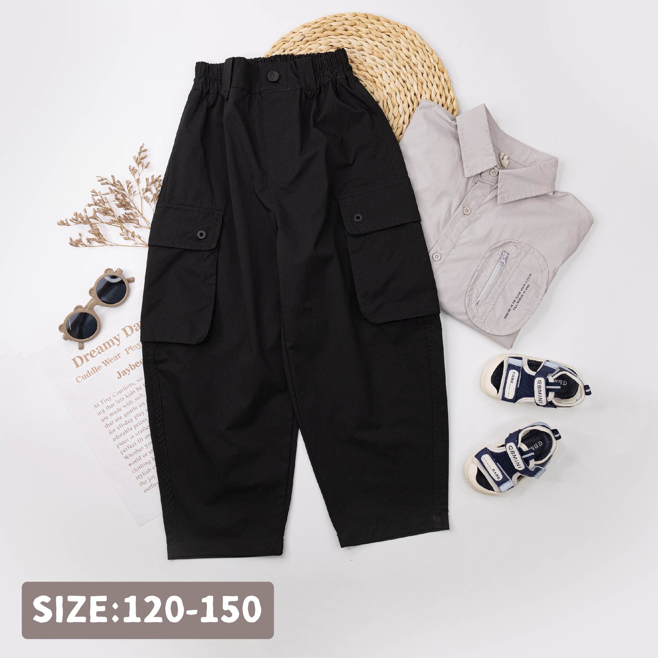 【H55118】率性裝飾鈕釦工裝長褲