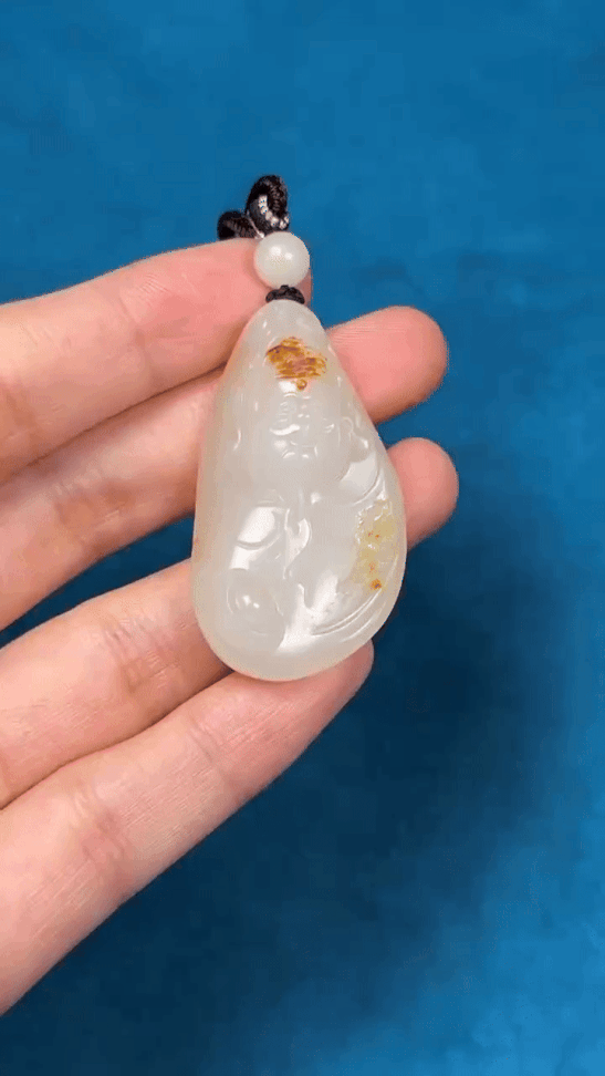 910226 和田玉紅皮獨籽財神