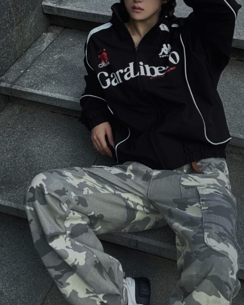 <超級帥🔥> Kappa 復古 印花 立領 運動 風衣 夾克