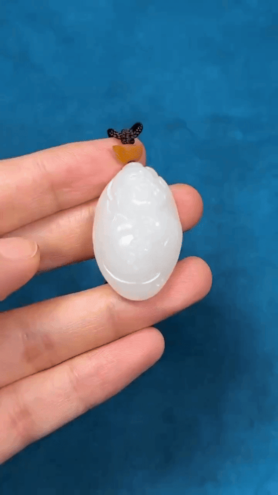 910230 和田玉羊脂獨籽笑佛