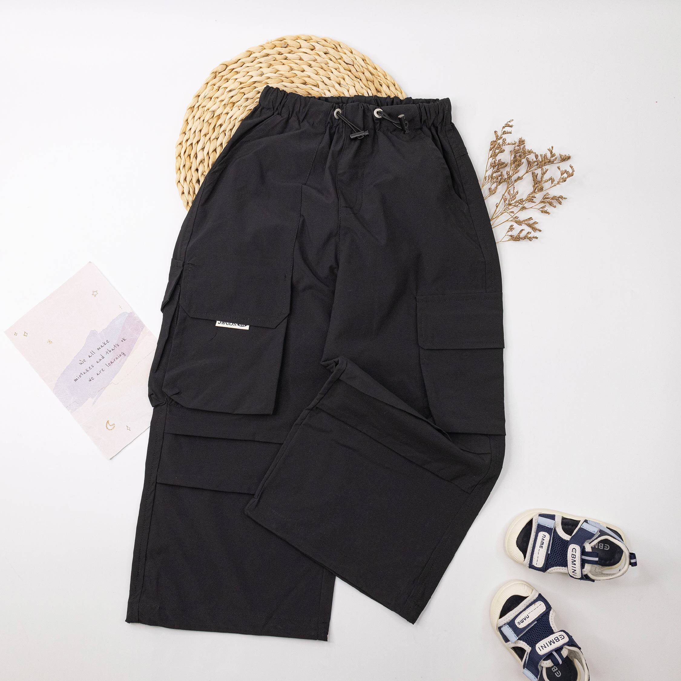 【H55340】帥氣造型口袋設計束口褲＊二色