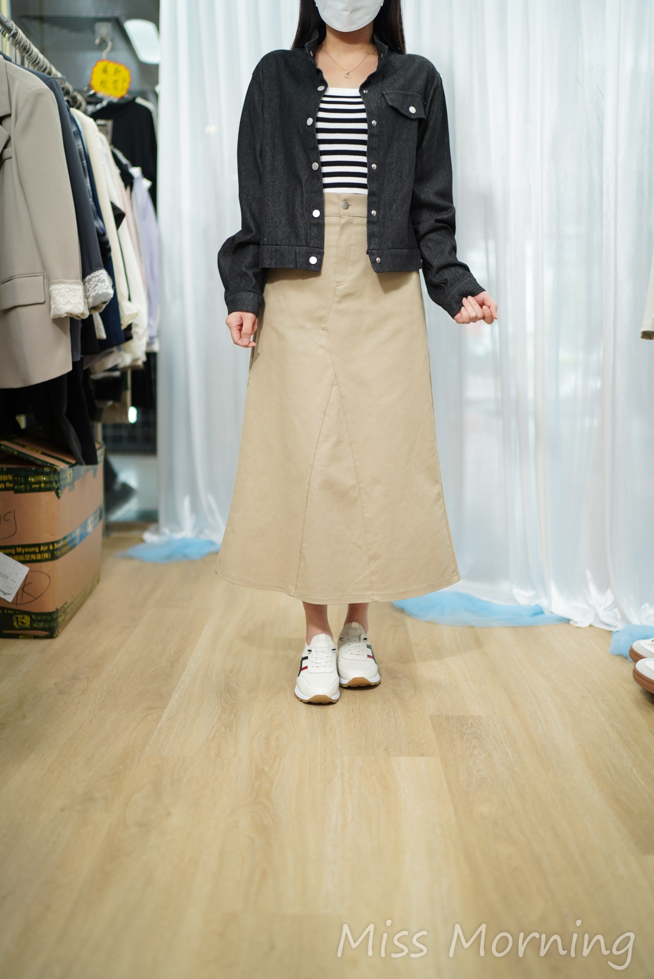 型格一點牛仔一套兩件(14814)&瘦腰感斜布料微A裙(34022)