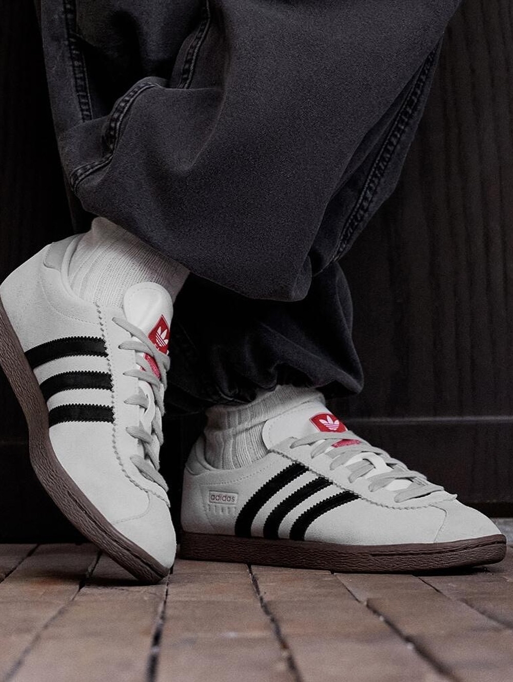 代購-adidas originals Stadt 男女同款 紅標灰色  JR6342