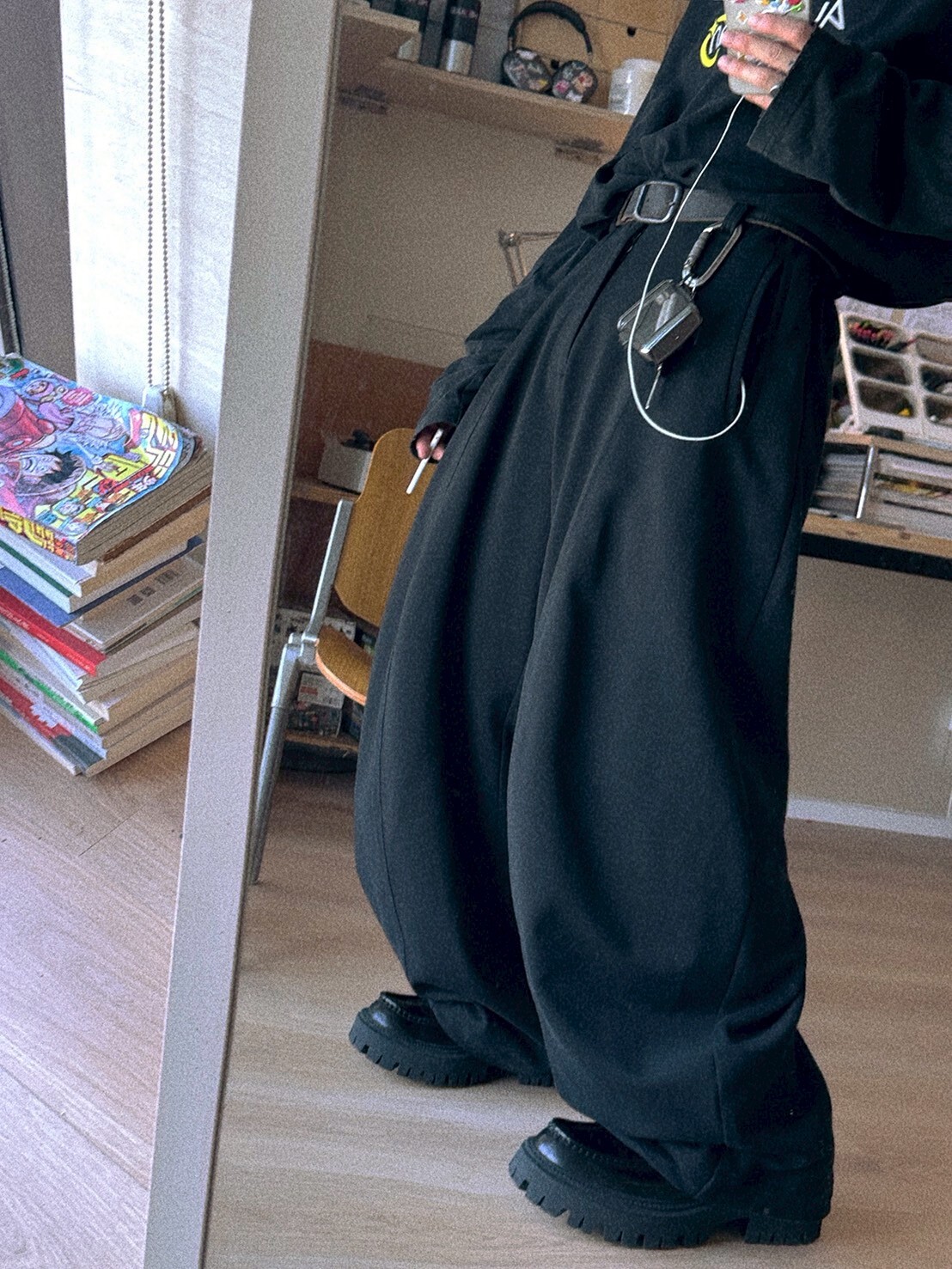 Aurocean 立體剪裁 彎刀棉褲