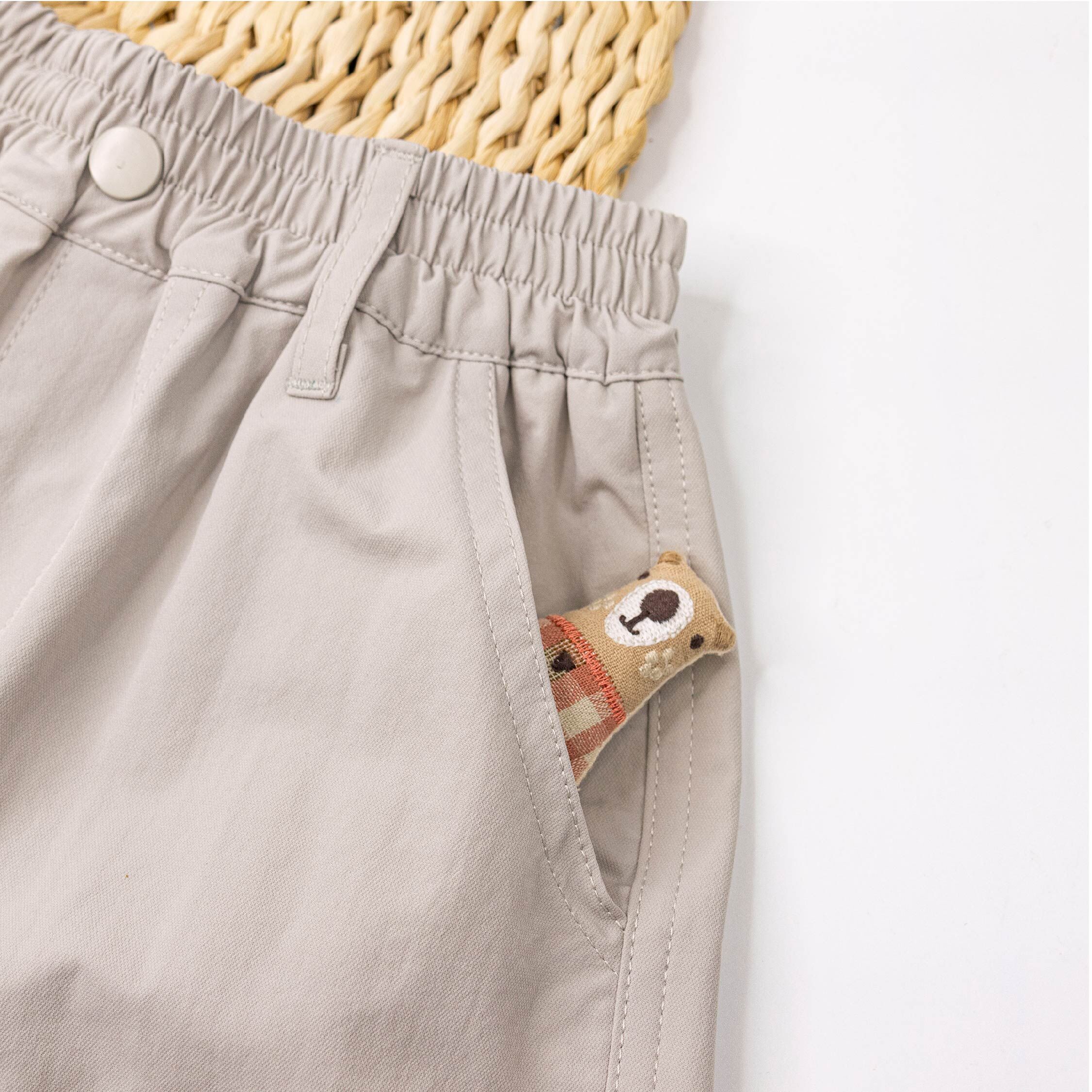 【H55342】潮流英字膠章設計縮口褲