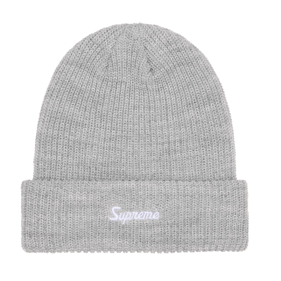 -(B05)-SUPREME LOOSE GAUGE BEANIE 字體 LOGO 毛帽 黑色/深藍/灰色/淺藍/酒紅/綠色/棕色/橘粉-FW25BN25