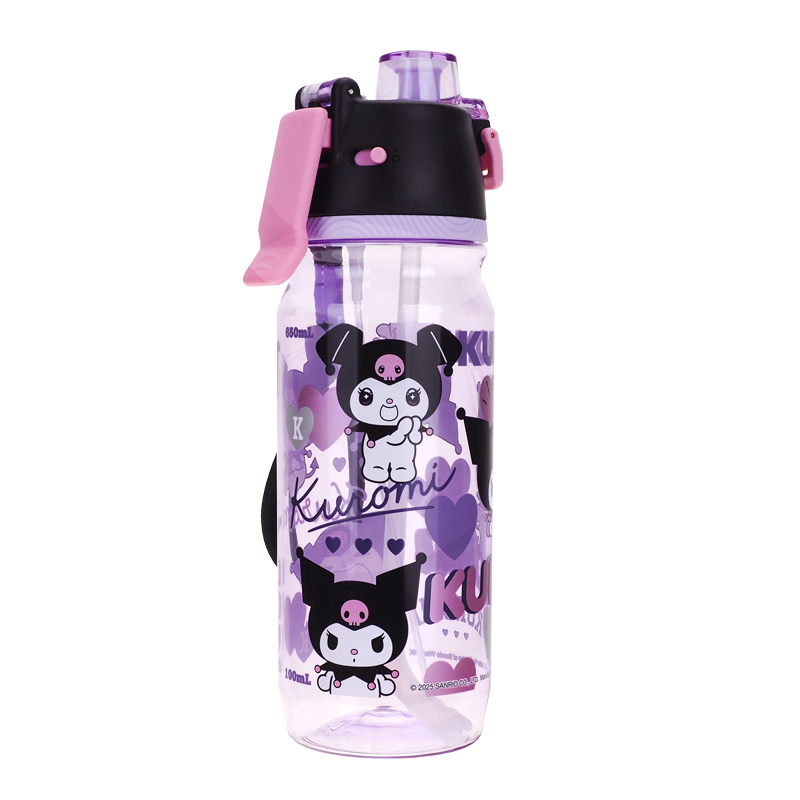 Kuromi 650ml BPA BPS Free 噴霧啜飲二合一水樽膠水樽 9-8475-1