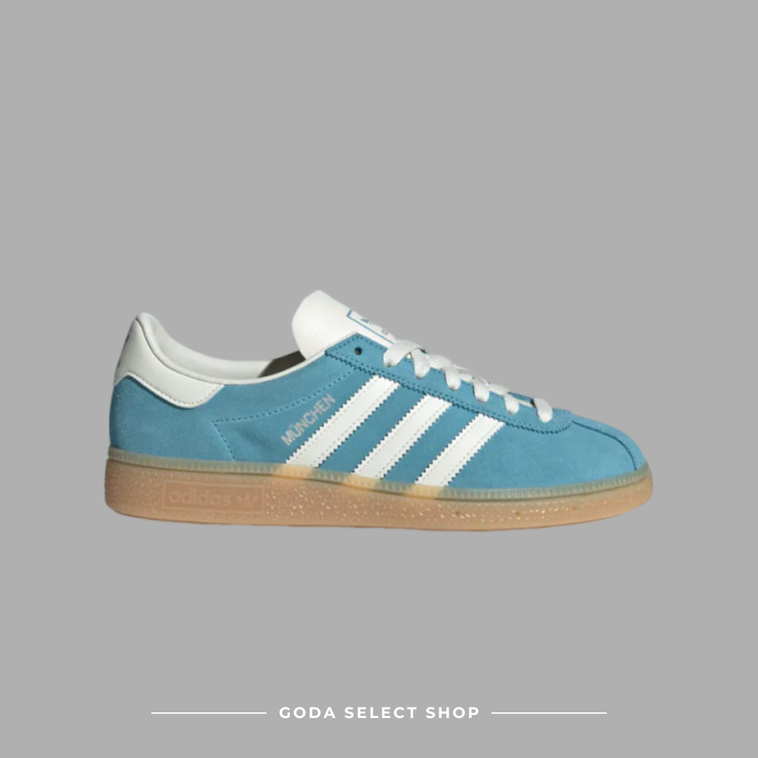 Adidas Originals Muenchen 天空藍 白色 女款 復古 低筒 麂皮鞋 JS3991