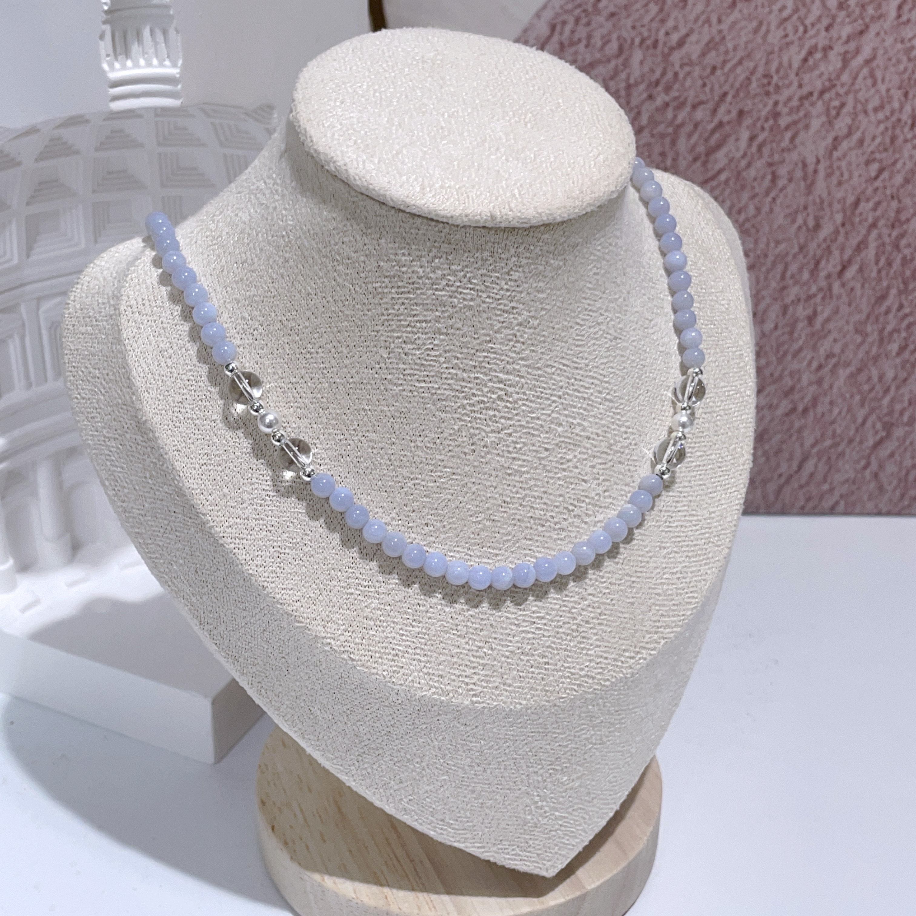 藍紋瑪瑙頸鏈 47-51cm