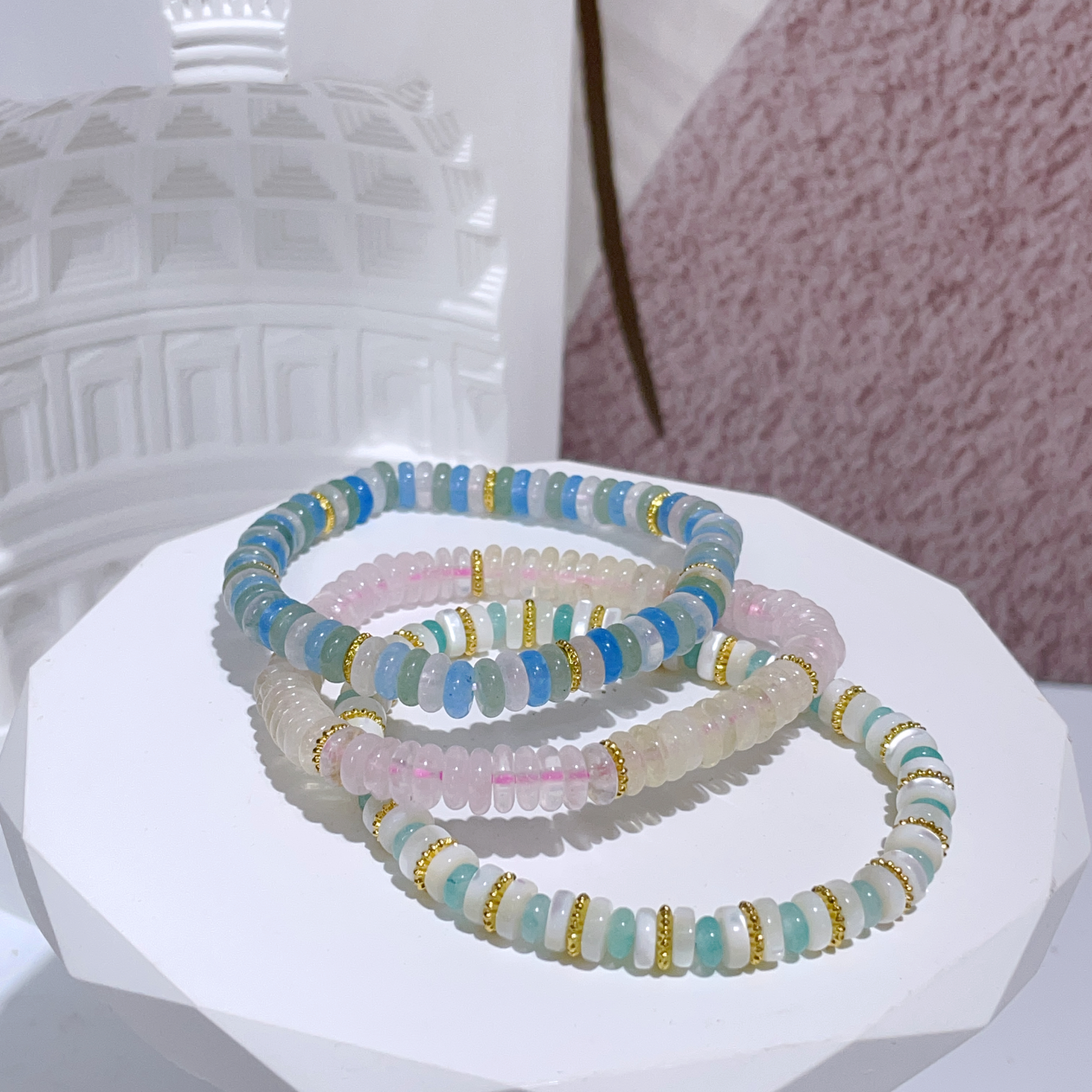 算盤珠水晶設計款手串