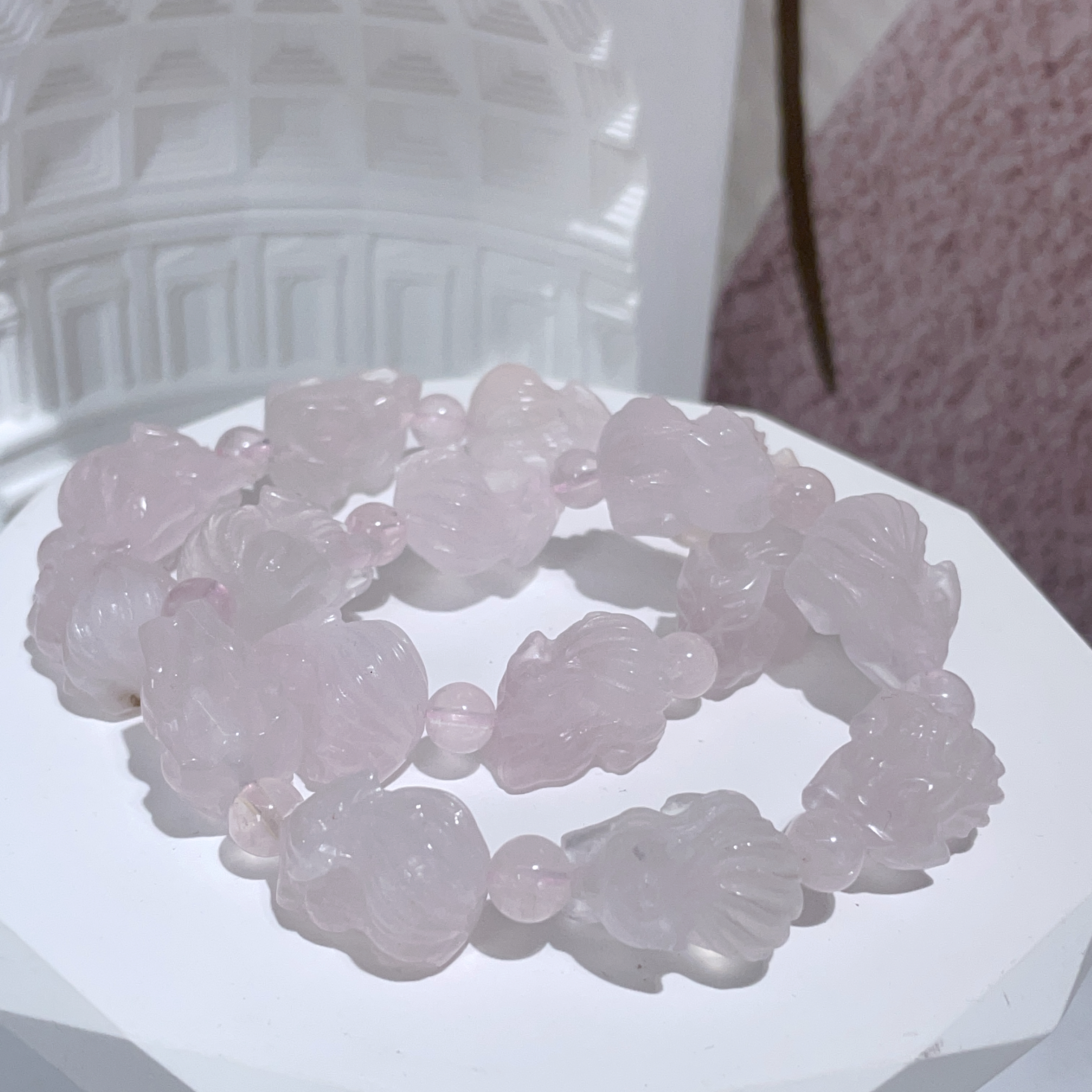 粉晶趴趴狐狸手串