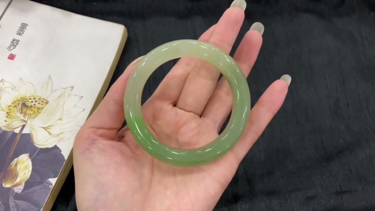 和田玉翠青手鐲,天然和田玉軟玉
