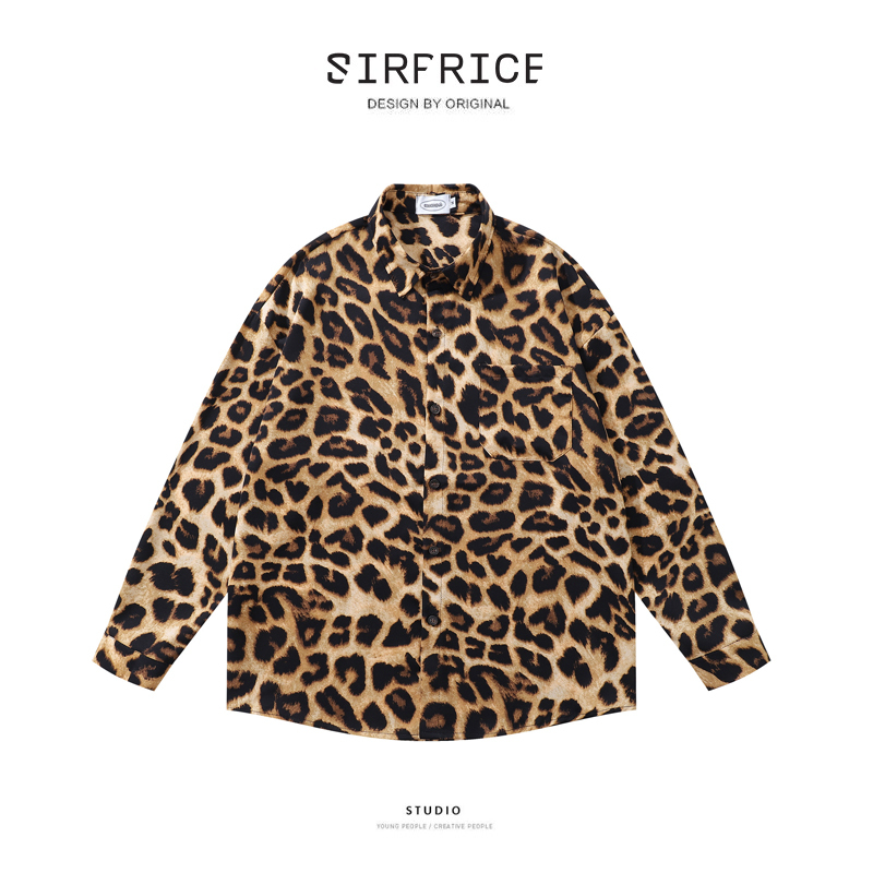 長袖襯衫 花襯衫 豹紋 動物紋