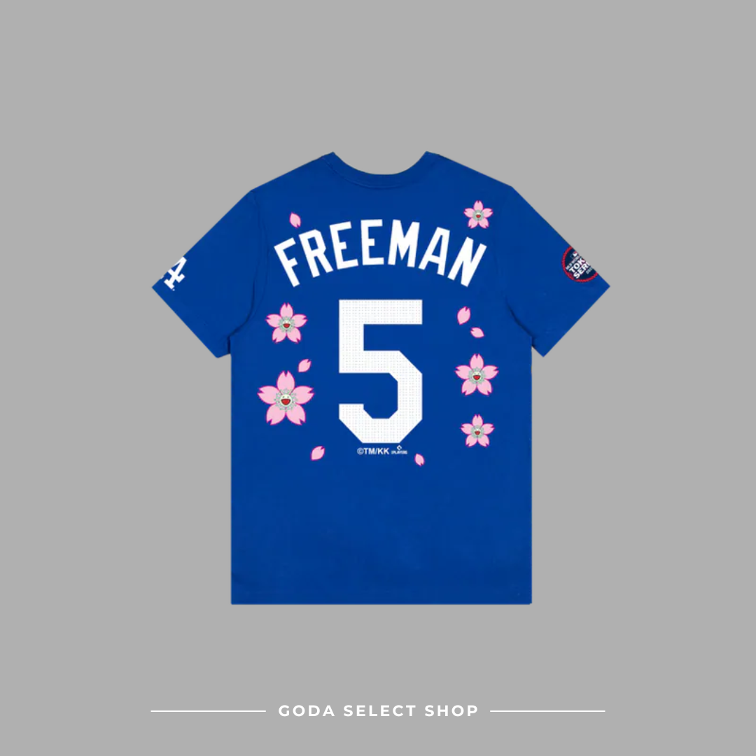 村上隆 Takashi Murakami × MLB 2025世界巡迴東京系列 道奇隊 弗里曼 5號 藍色 短T