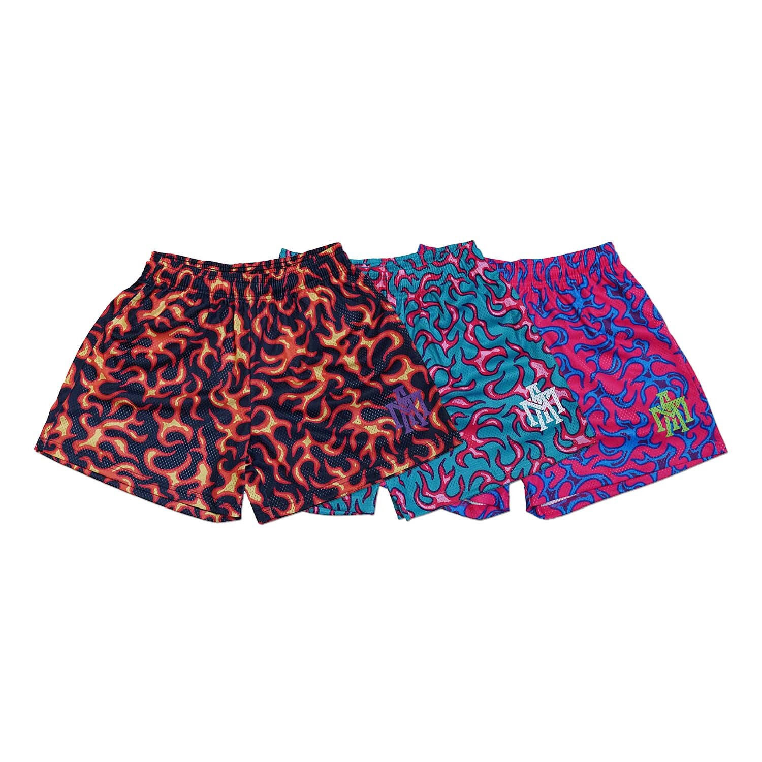 MTA Flame Shorts 網布 火焰 短褲 黑 桃紅 藍 MT25P002 [台灣現貨]