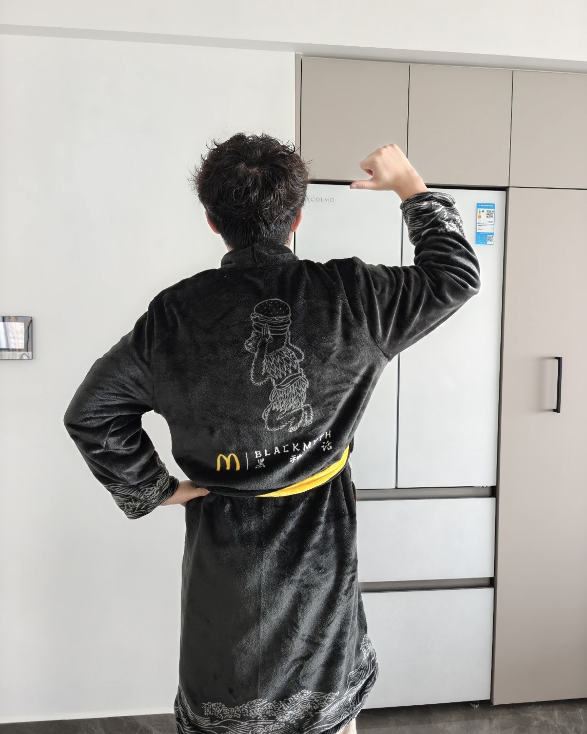 麥當勞黑神話聯名浴袍 柔軟法蘭絨 正反可穿 黑神話悟空周邊聯名