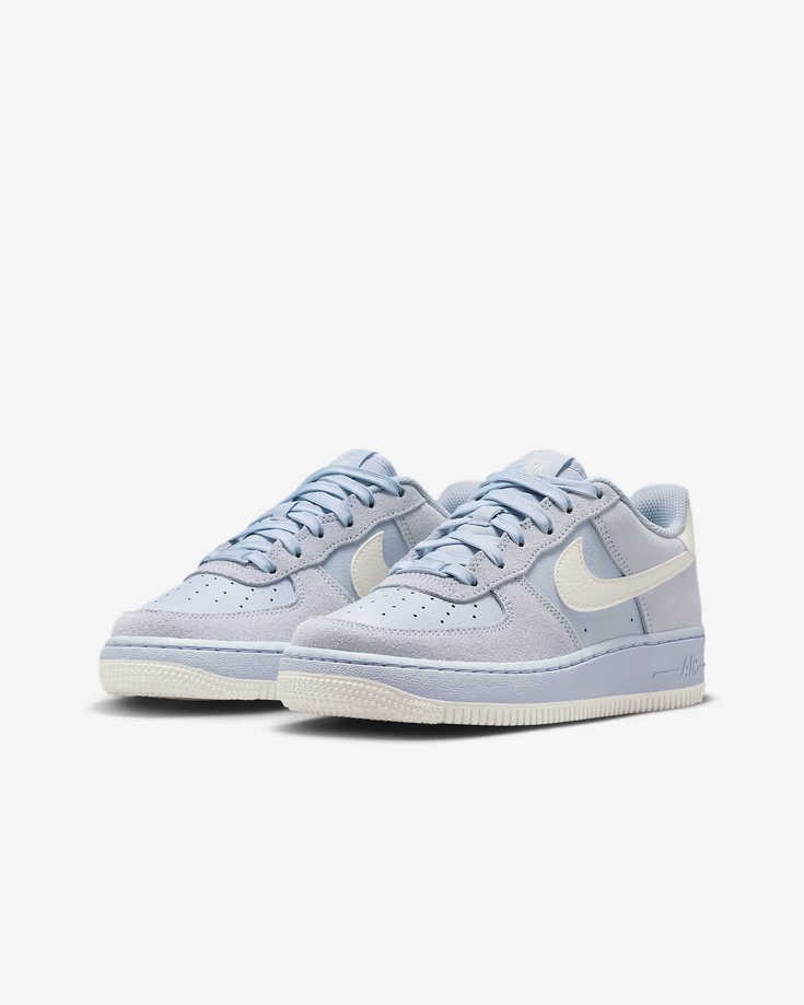 【預訂】 NIKE AIR FORCE 1 麂皮灰紫藍白-GS