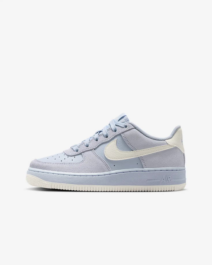 【預訂】 NIKE AIR FORCE 1 麂皮灰紫藍白-GS