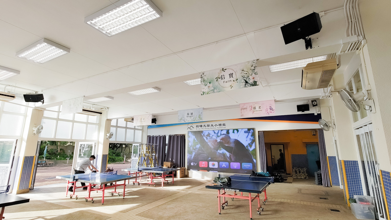 音響安裝：學校室內操場