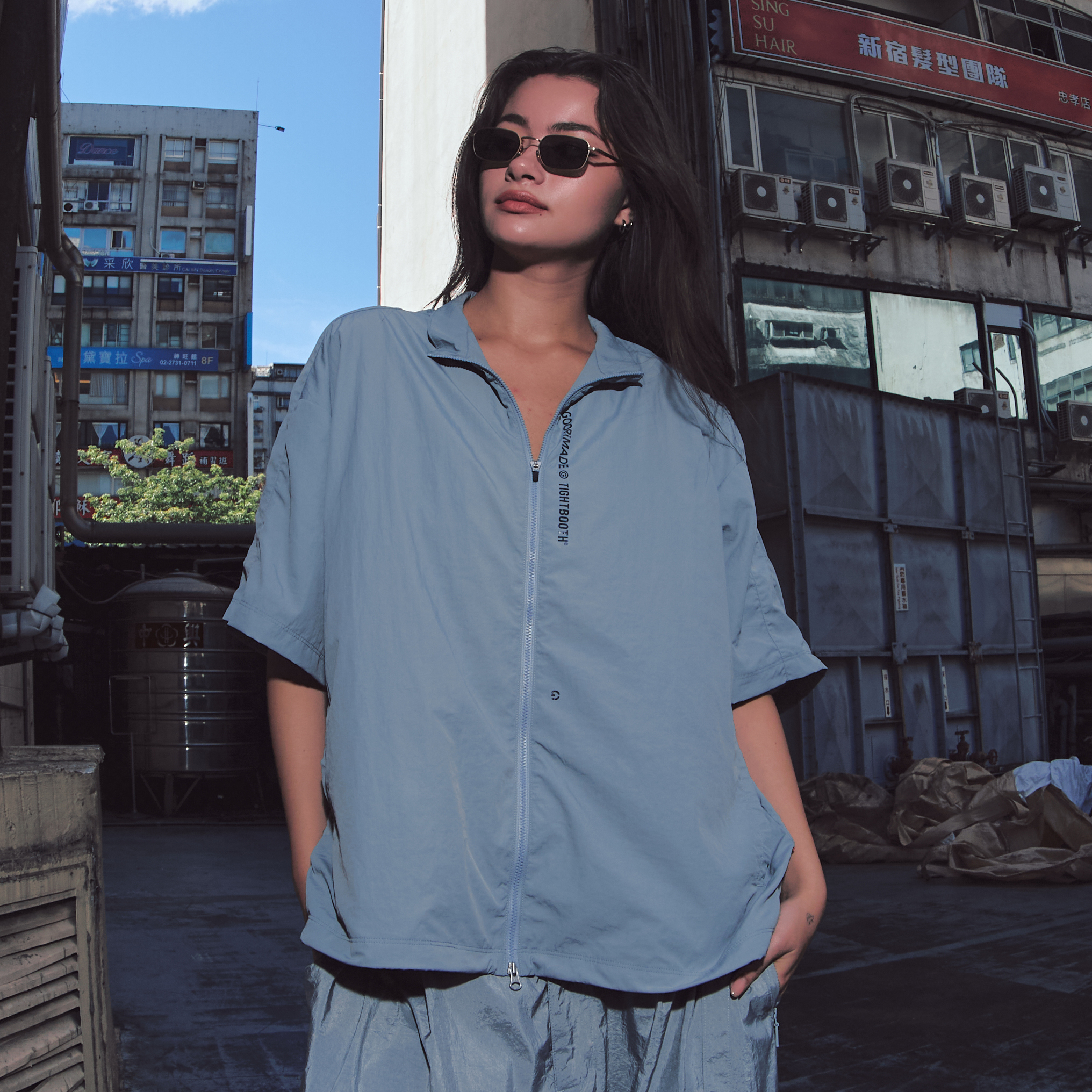 GTB-03S” Tech Uniform Zip Shirt - Gray