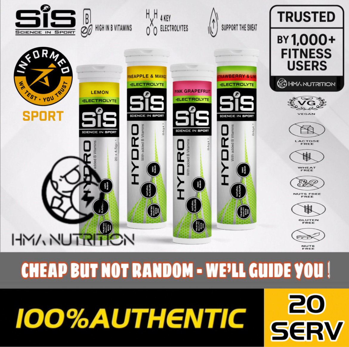 SIS Hydro Energy + B Vitamins (20 Tabs)