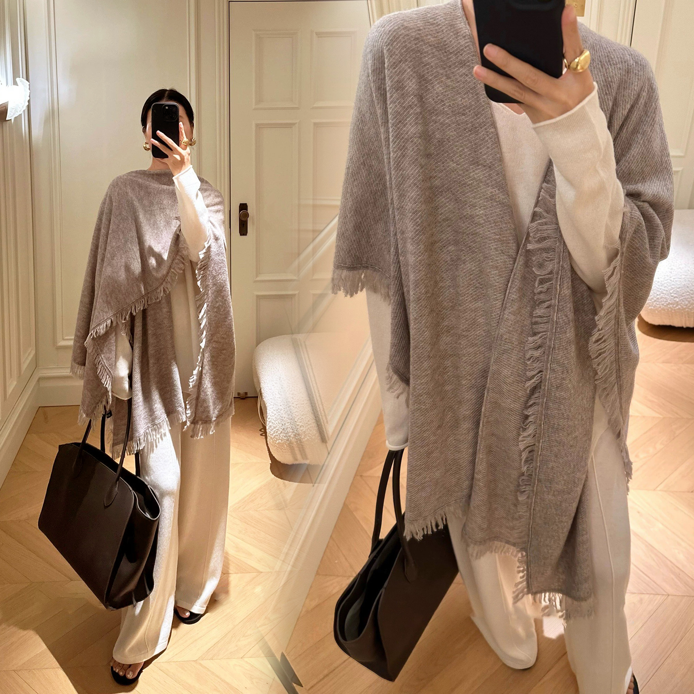 氣質女子流蘇造型披肩罩衫-F / 3色 (Elegant & Love)