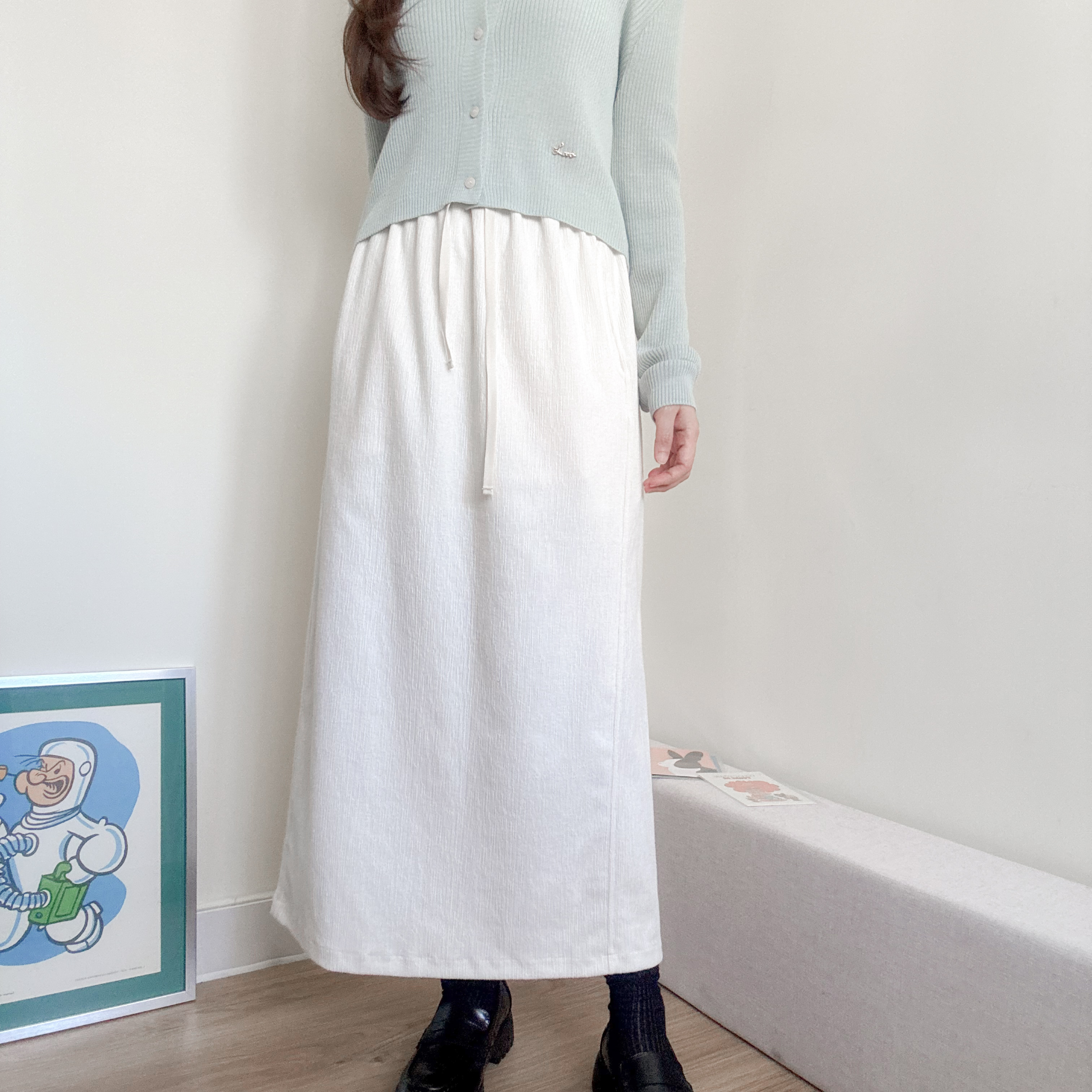 休閑後開叉直身裙