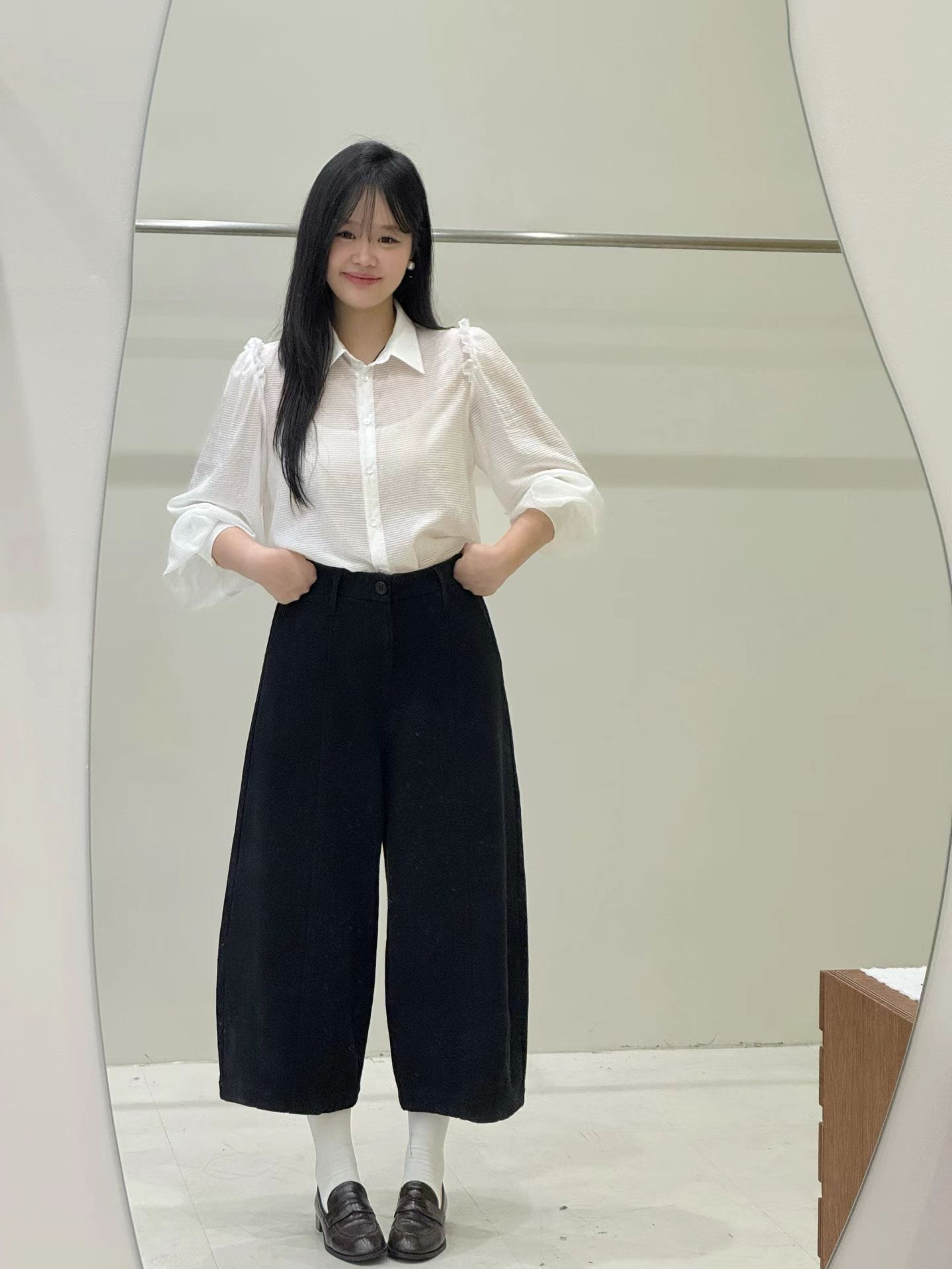 ABB5019 透膚天絲宮廷恤衫