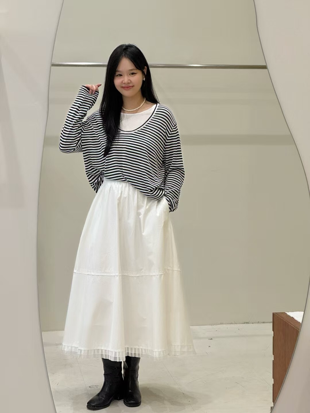 ABB5008 紗邊A型長裙