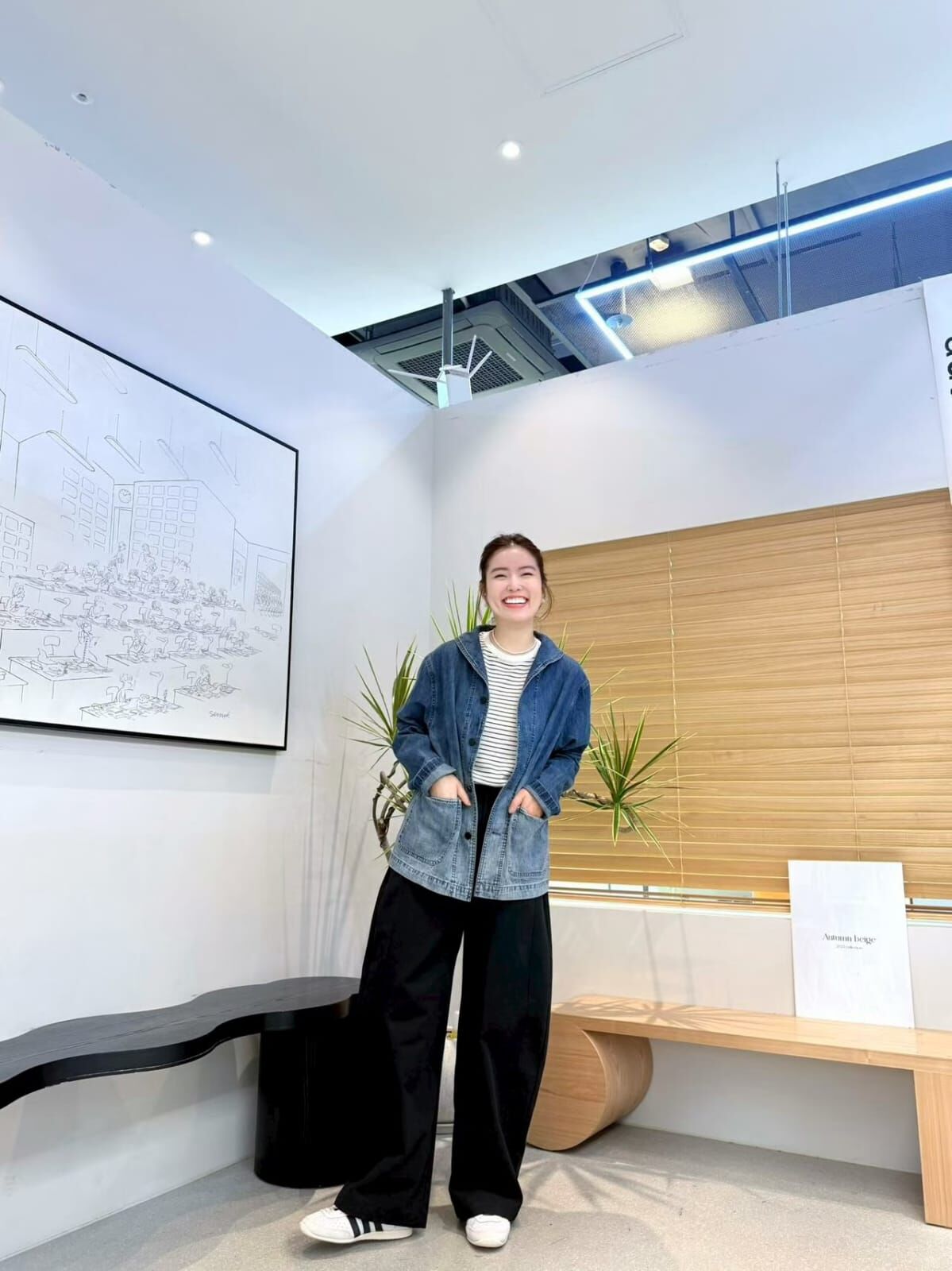 AB50109 漸層色牛仔藍外套