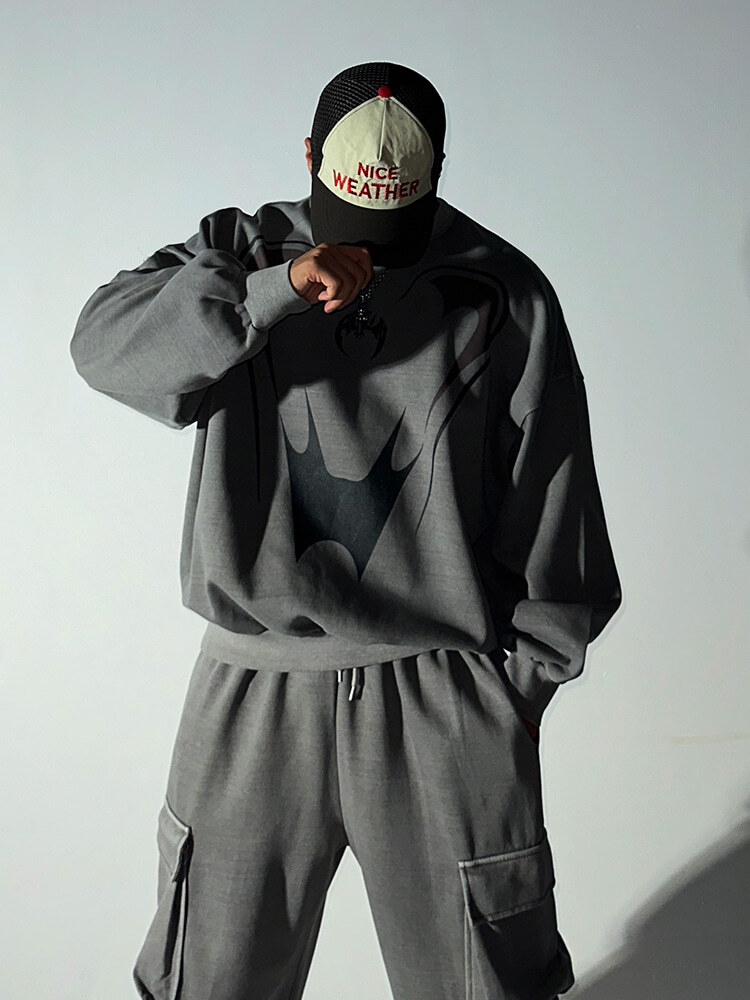 顏料牛印花運動衫