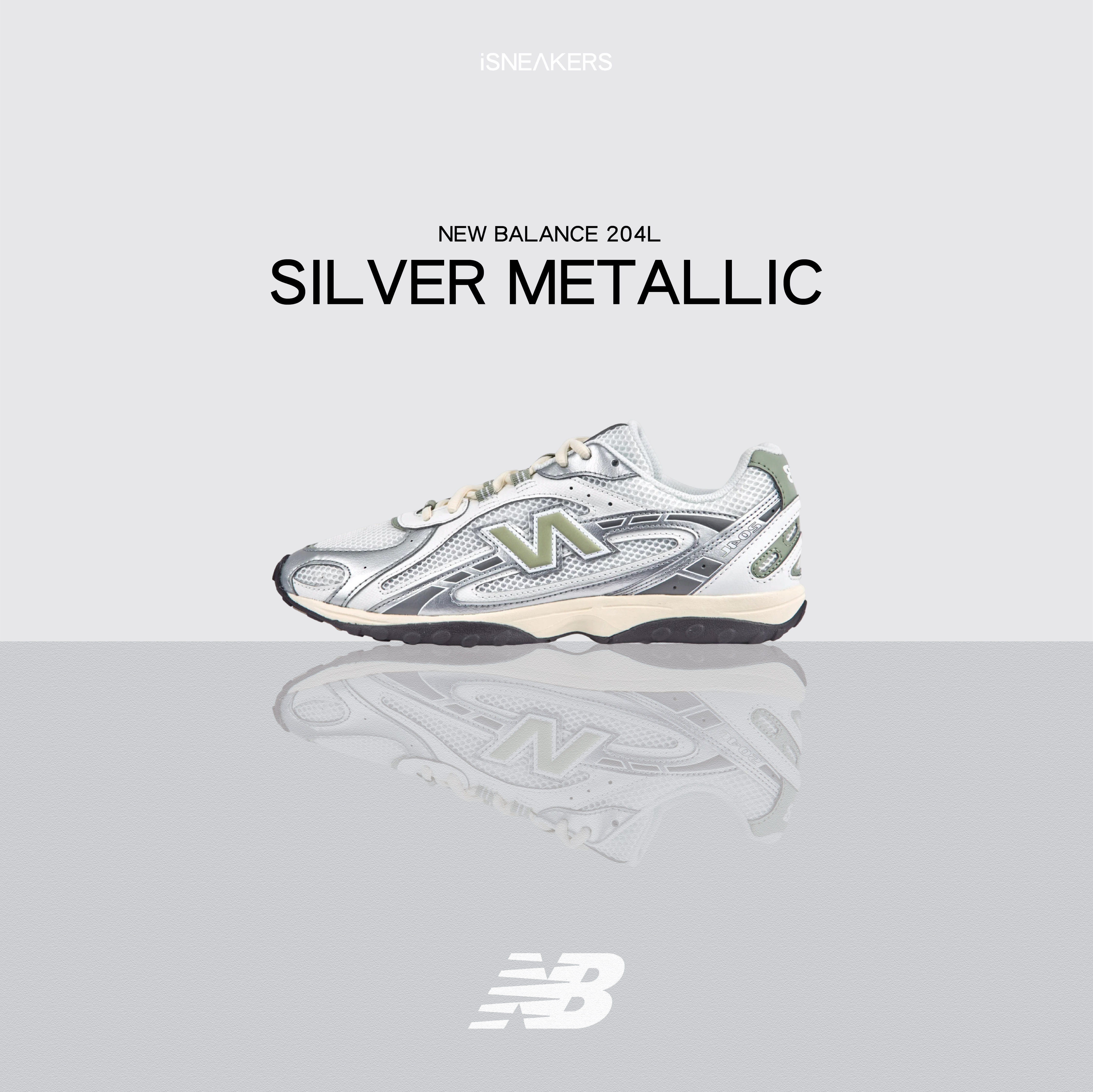 iSNEAKERS｜New Balance 204L "Silver Metallic" 銀白綠 U204LSWB