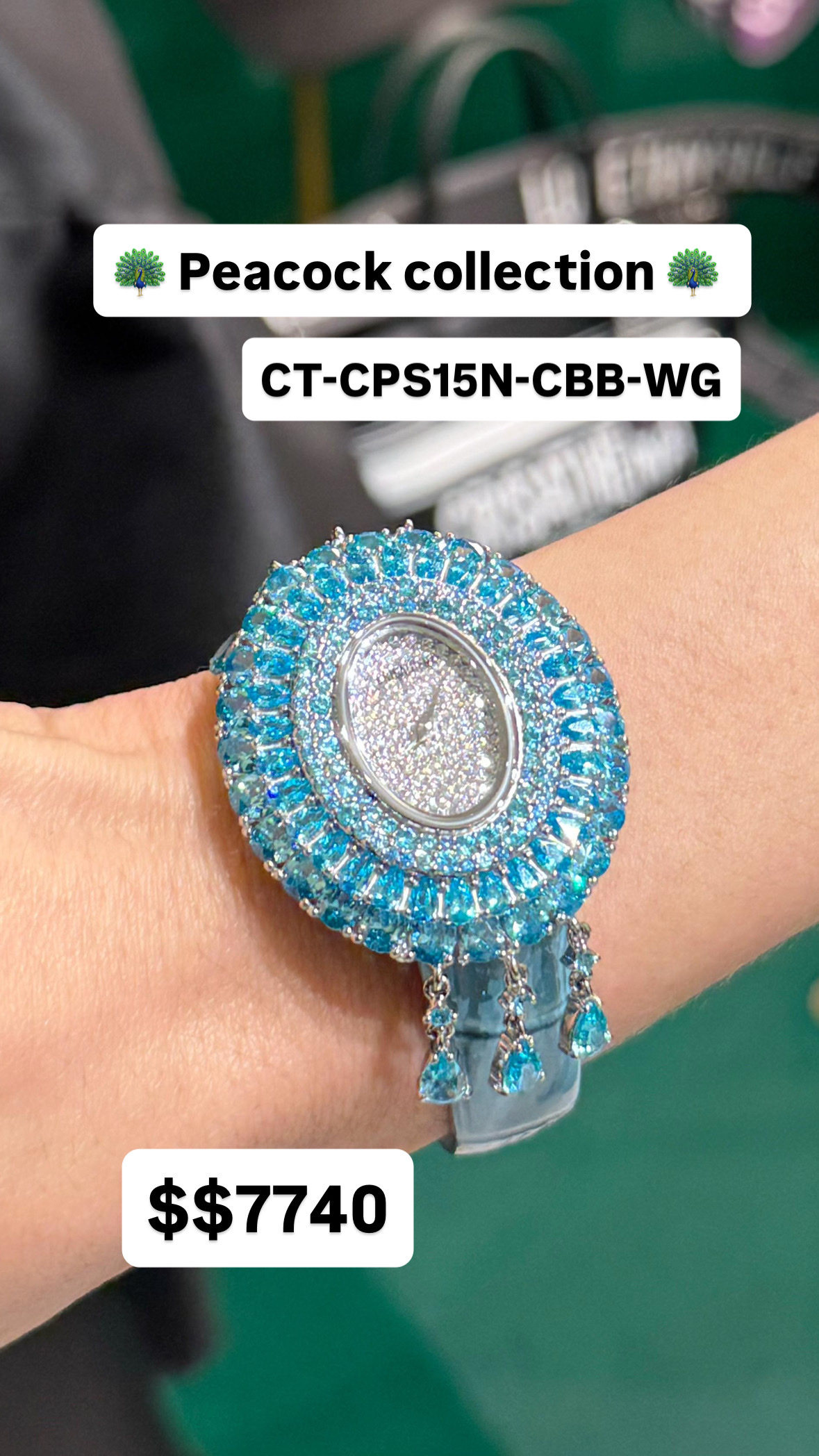 Crisathena Peacock Collection CT-CPS15N-CBB-WG 購買手表贈送表带（價值$880）-M