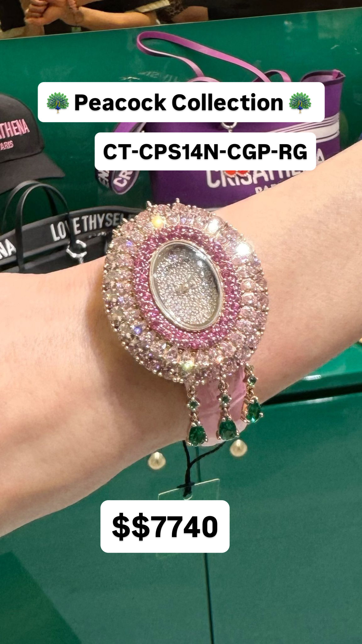 Crisathena Peacock Collection CT-CPS14N-CGP-RG 購買手表贈送表带（價值$880）-M