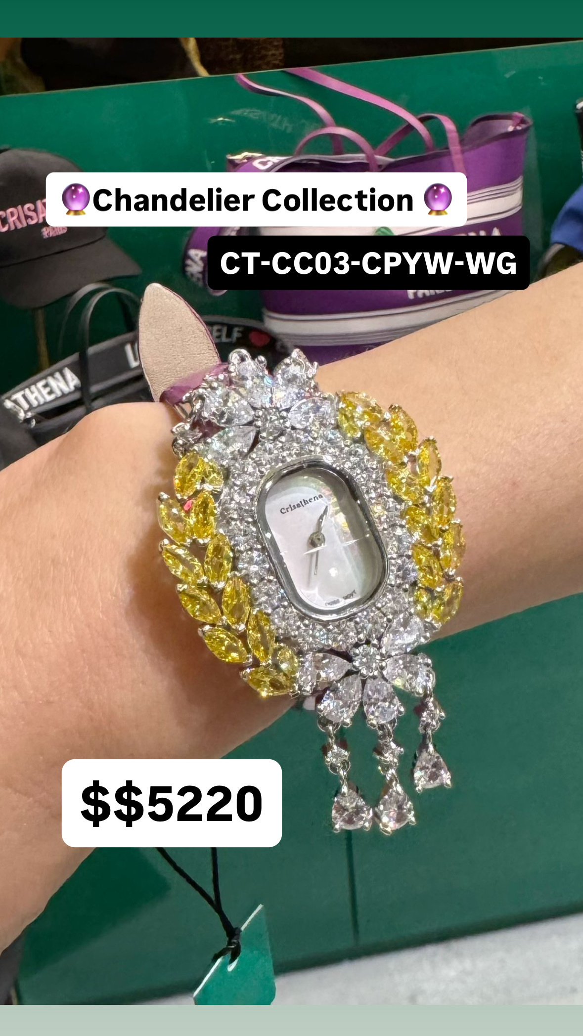 Crisathena Chandelier Collection CT-CC03-CPYW-WG 購買手表贈送表带（價值$880）-M