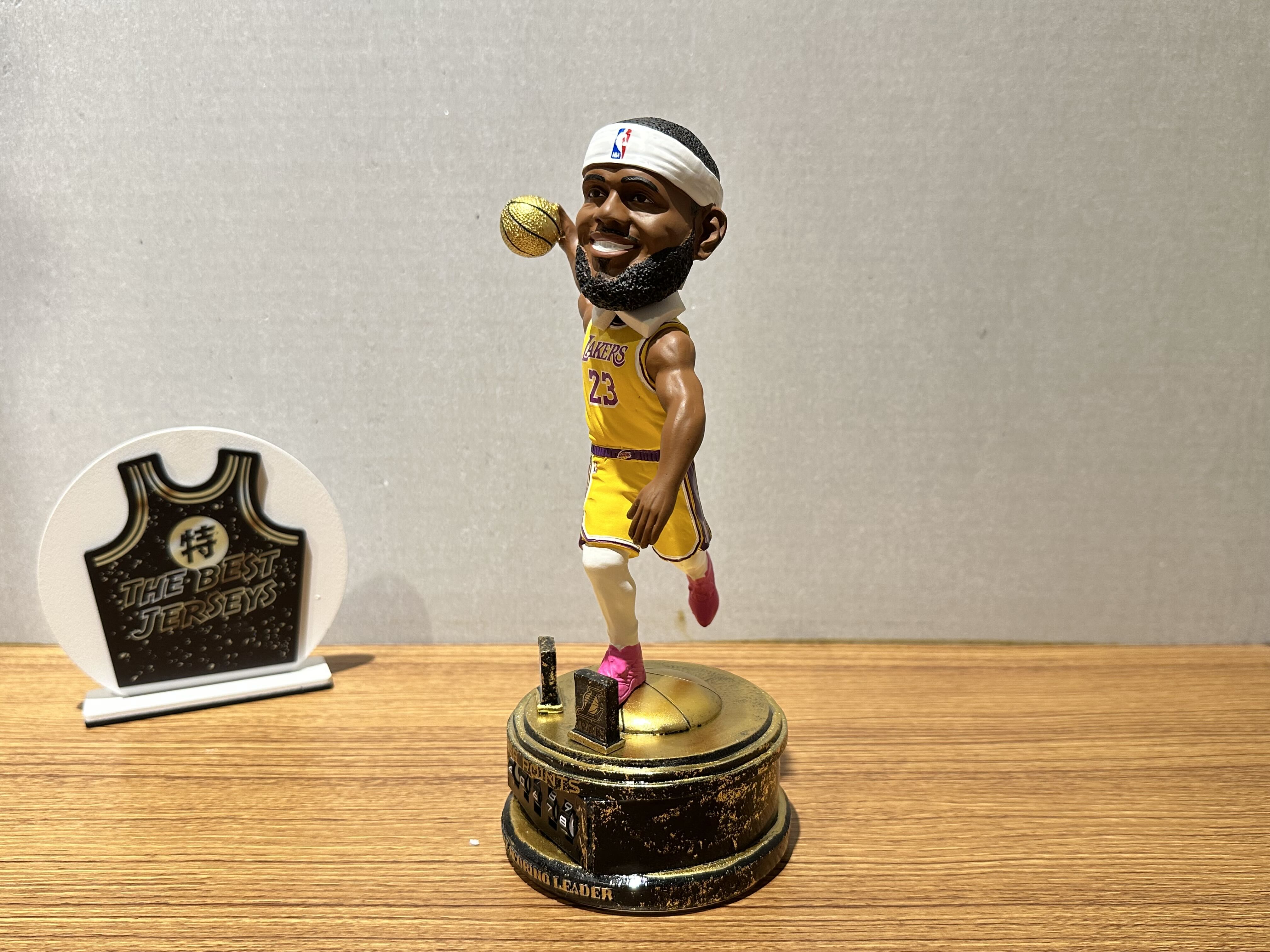NBA公仔 LeBron James Los Angeles Lakers 洛杉磯湖人 破紀錄 歷史得分 分數可調 公仔 Foco Bobblehead 搖頭娃娃 全新含盒裝