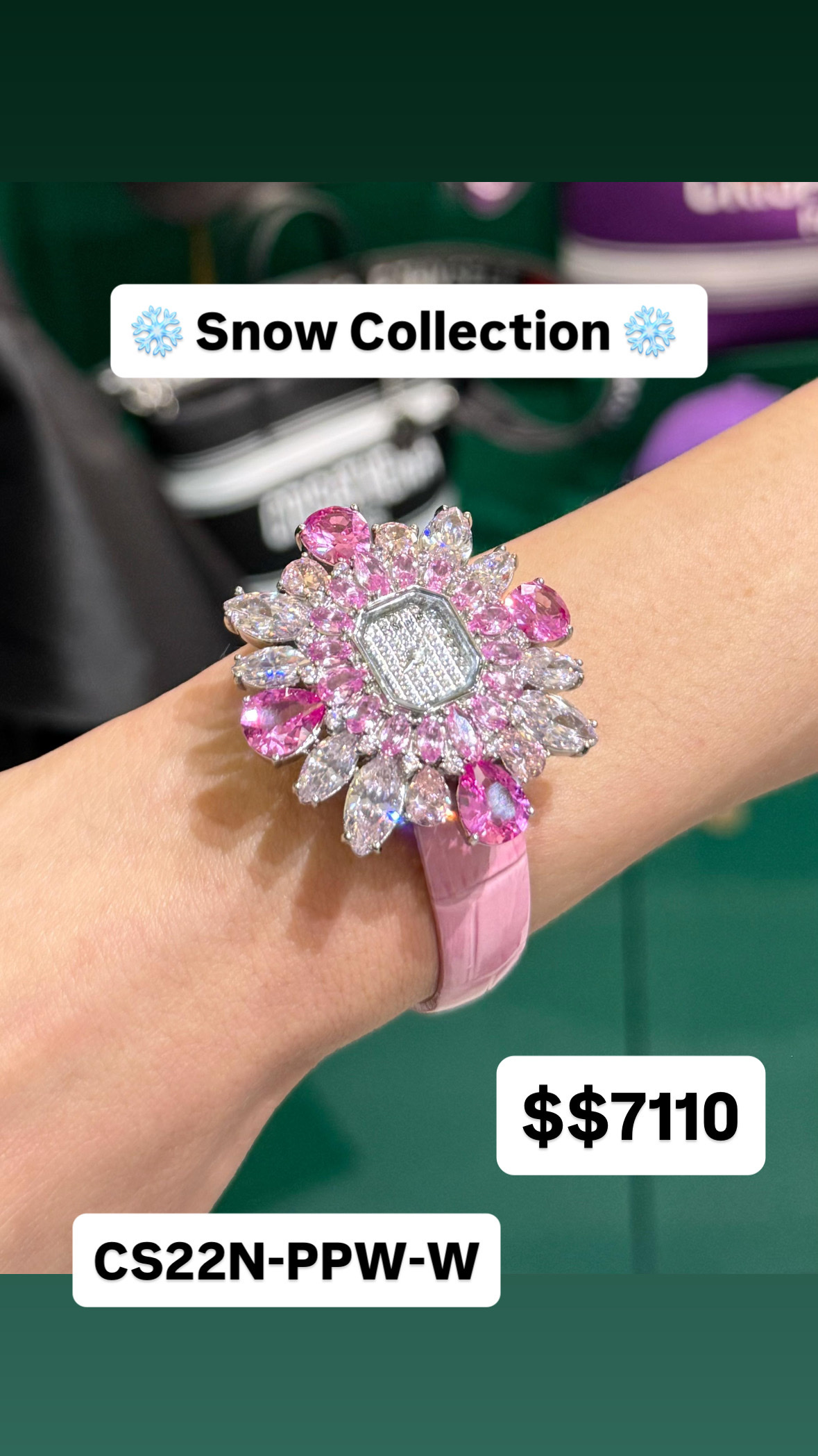 Crisathena Snow Collection CT-CS22N-PPW-W 購買手表贈送表带（價值$880）-M