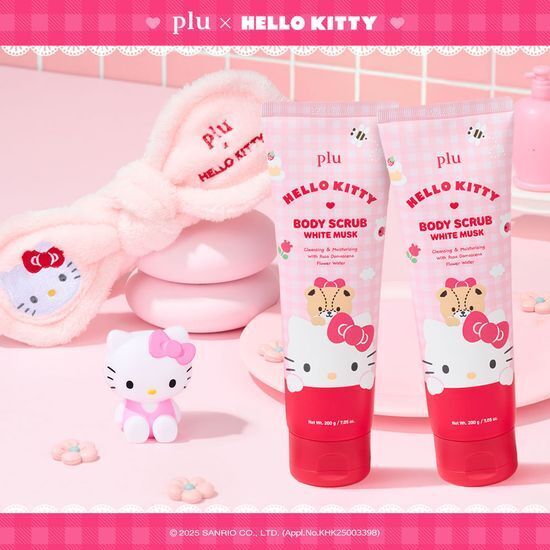 《olive young 連線》plu x hello kitty Body Scrub 200g 1+1 white musk