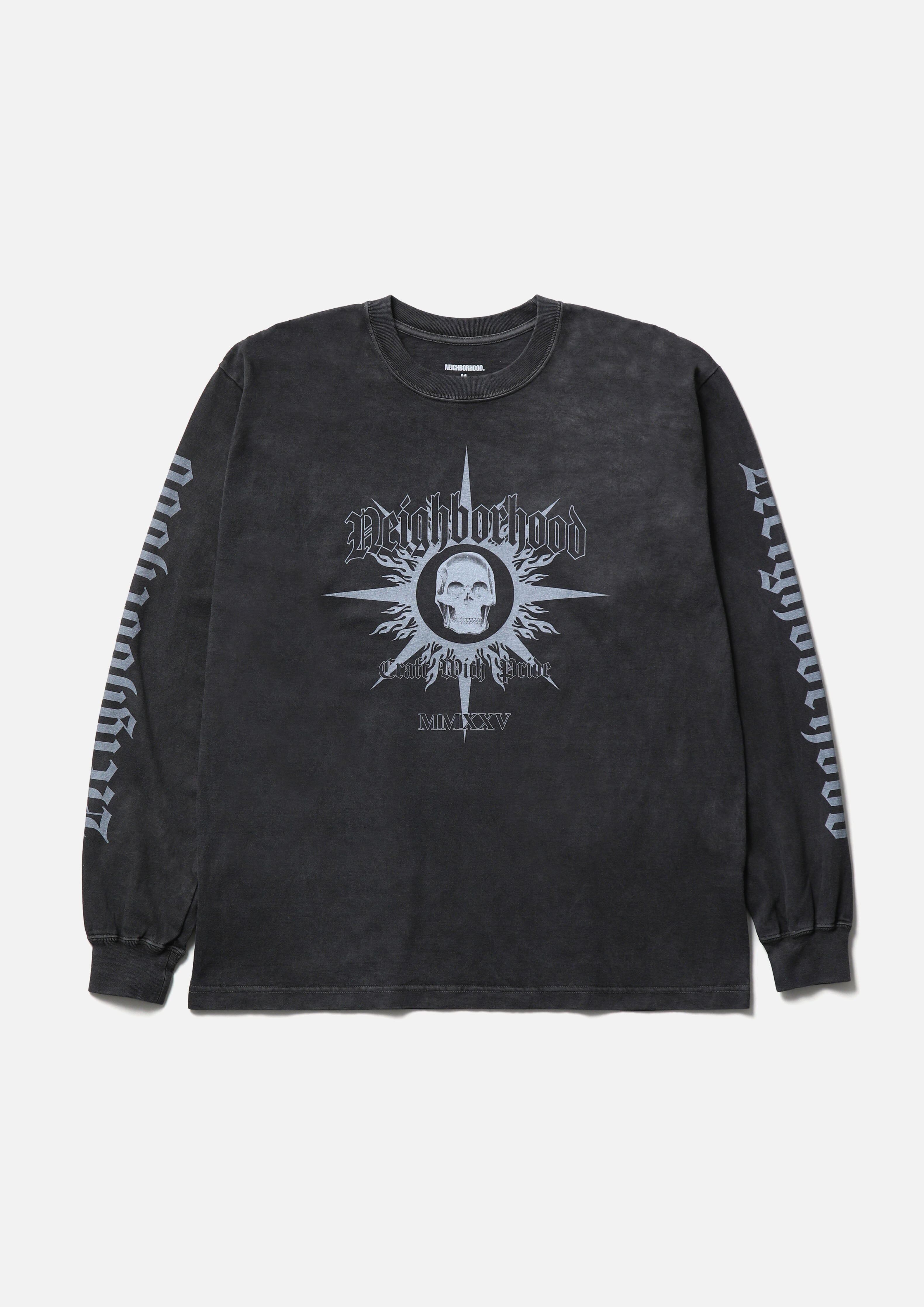 2025AW NEIGHBORHOOD NBHD NH . TEE LS-15 太陽 骷髏 水洗 長T 現貨 252PCNH-LT15
