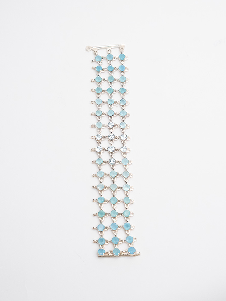 Gem Fabric Bracelet Blue