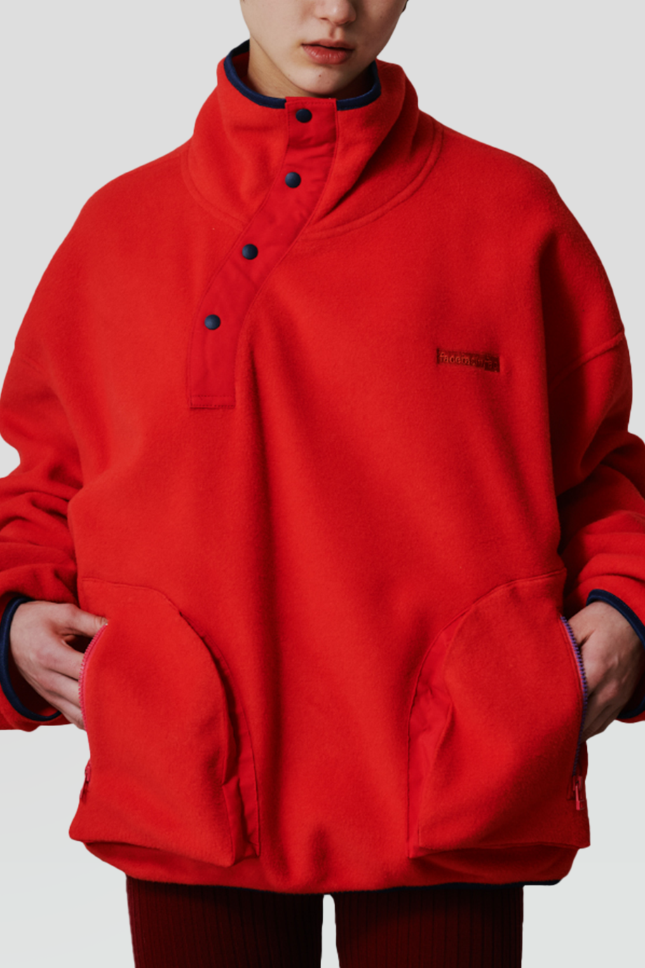 FACETASM｜FLOWING 弧形開釦雙口袋刷毛上衣