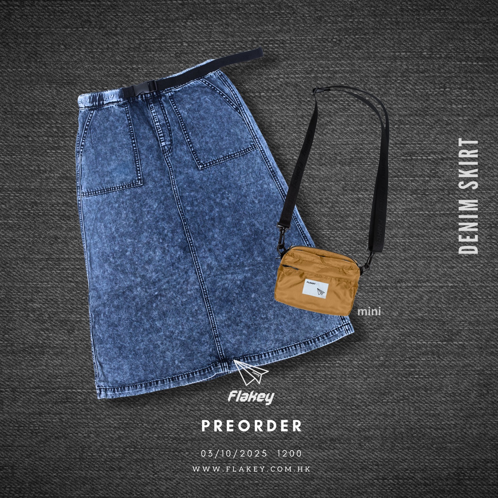 Denim Skirt 2025 Mini卡其斜孭袋組合
